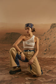 Two-Toned Wide Denim Jeans