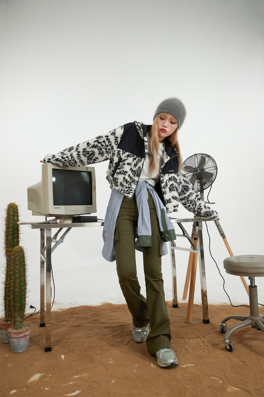 CHUU Sporty Hoodie Fleece Crop Jacket