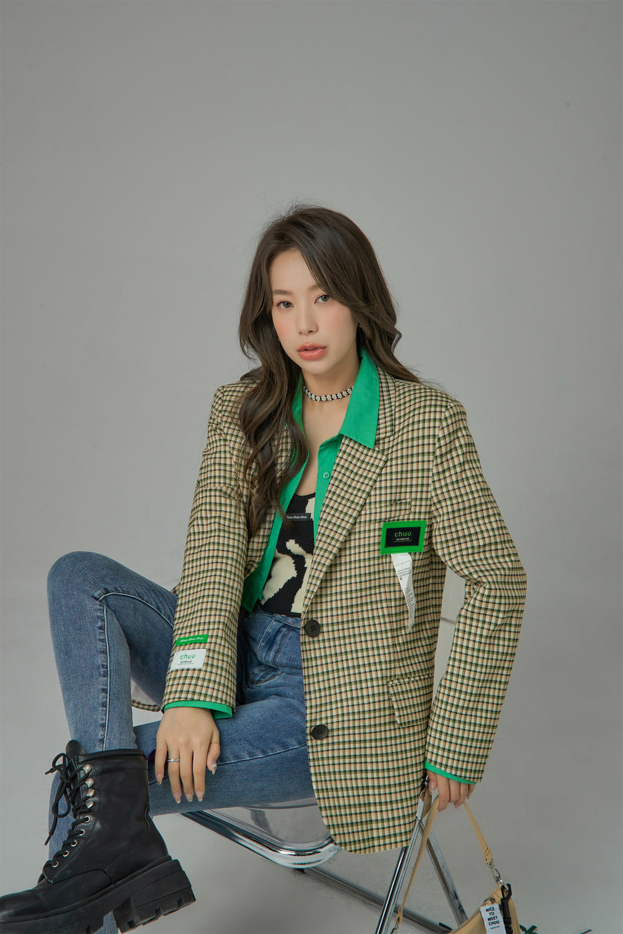 CHUU Ready For A Fresh Start Checkered Jacket