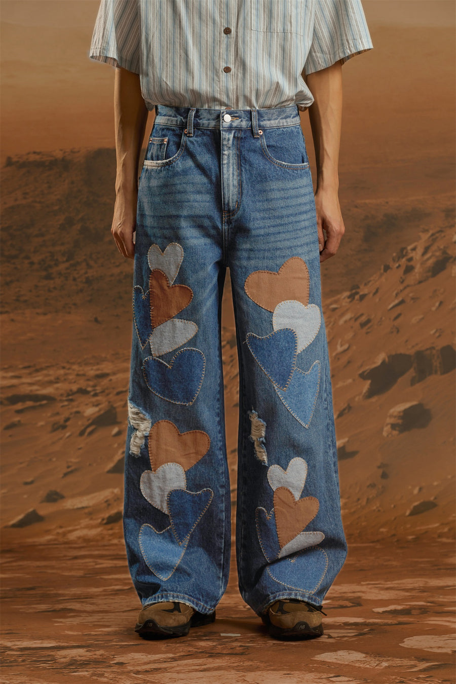 CHUU Heart Wide Denim Jeans