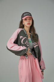 Joining Forces Crop Baseball Jacket