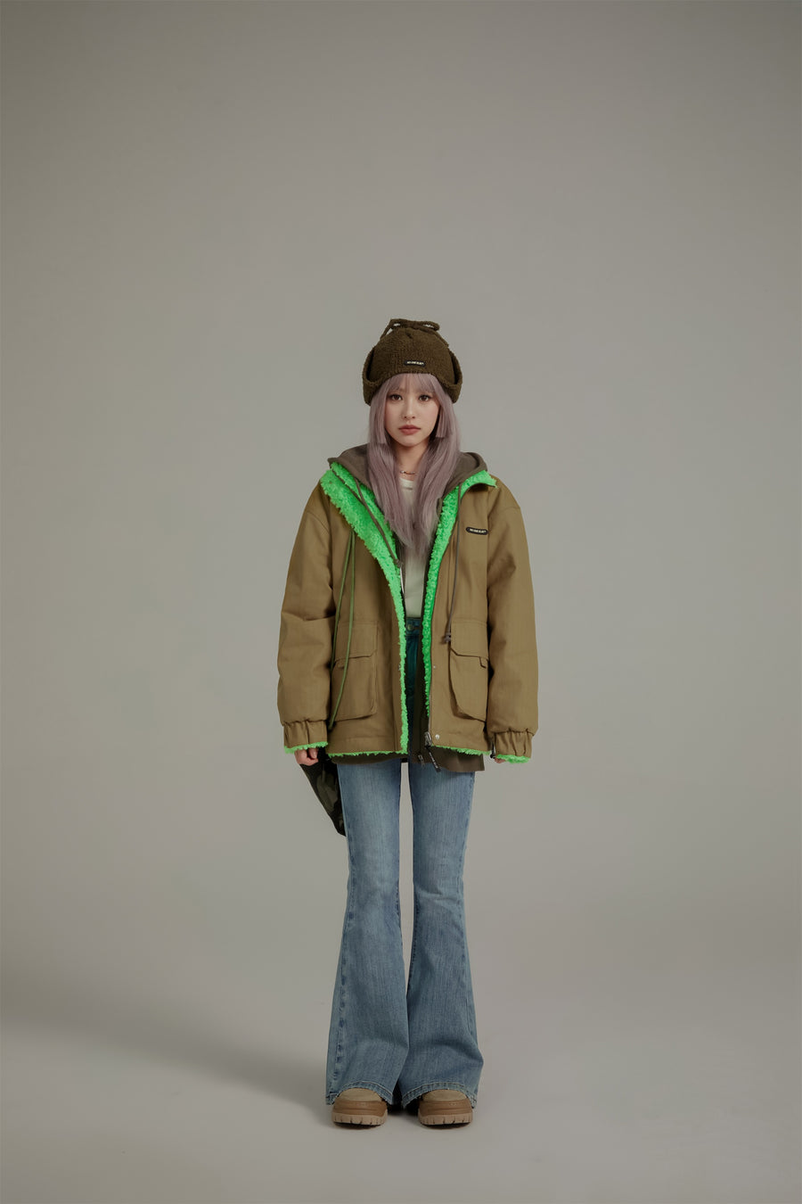 CHUU Reversible Fleece Zip-Up Jacket