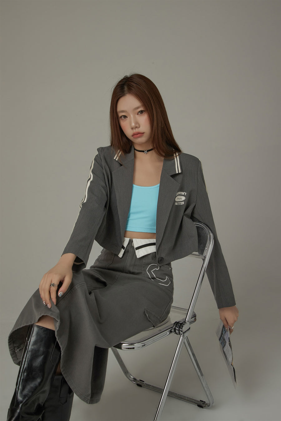 CHUU One Button Cropped Jacket