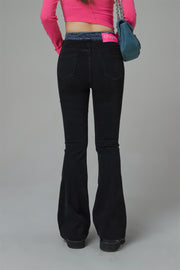 Cutout Waist Skinny Bootcut Jeans