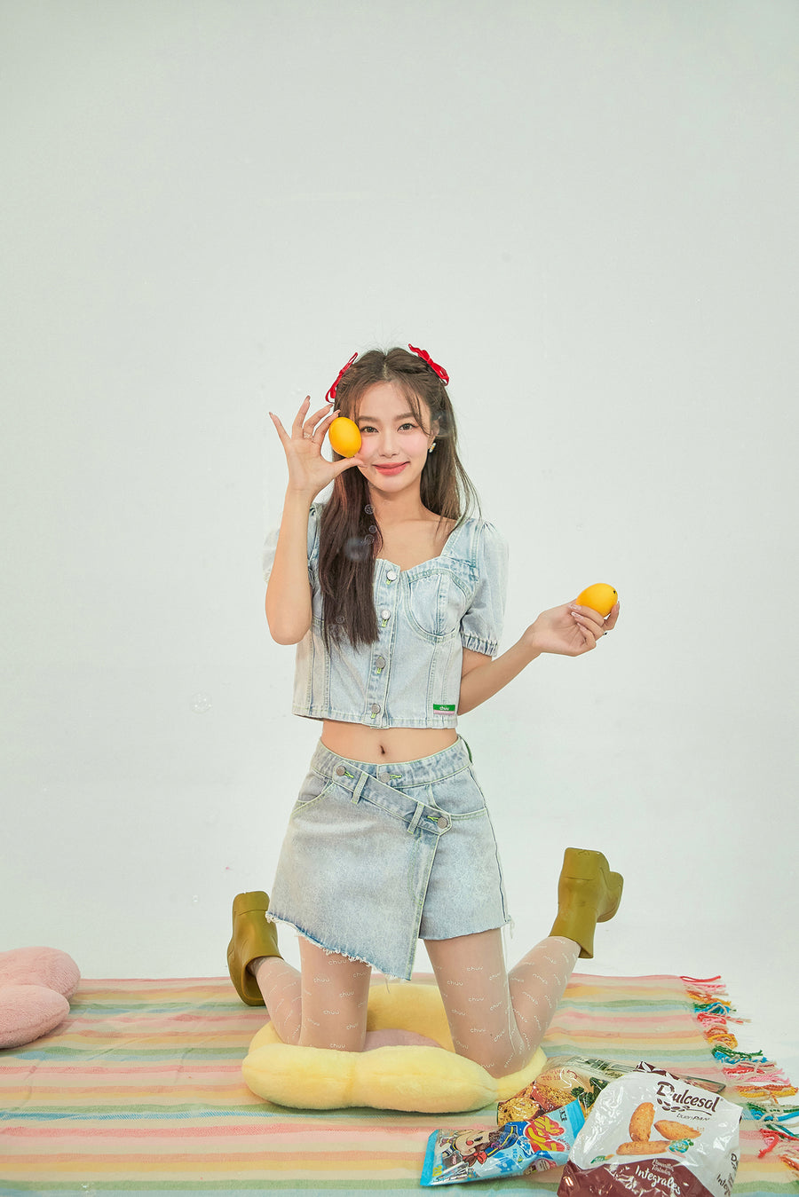 CHUU Puff Sleeve Denim Jacket