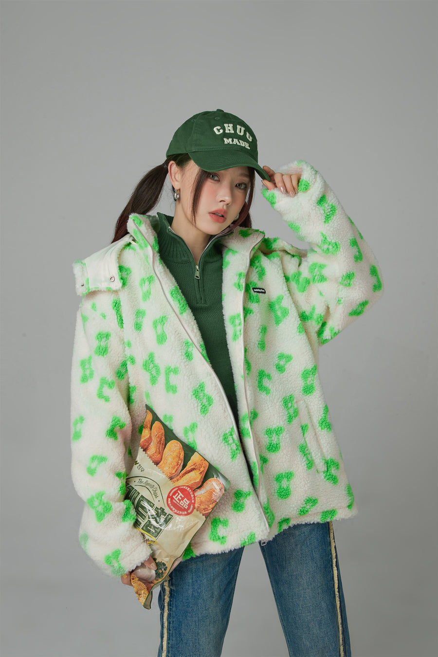 CHUU Fleece Zip-Up Hoodie Jacket