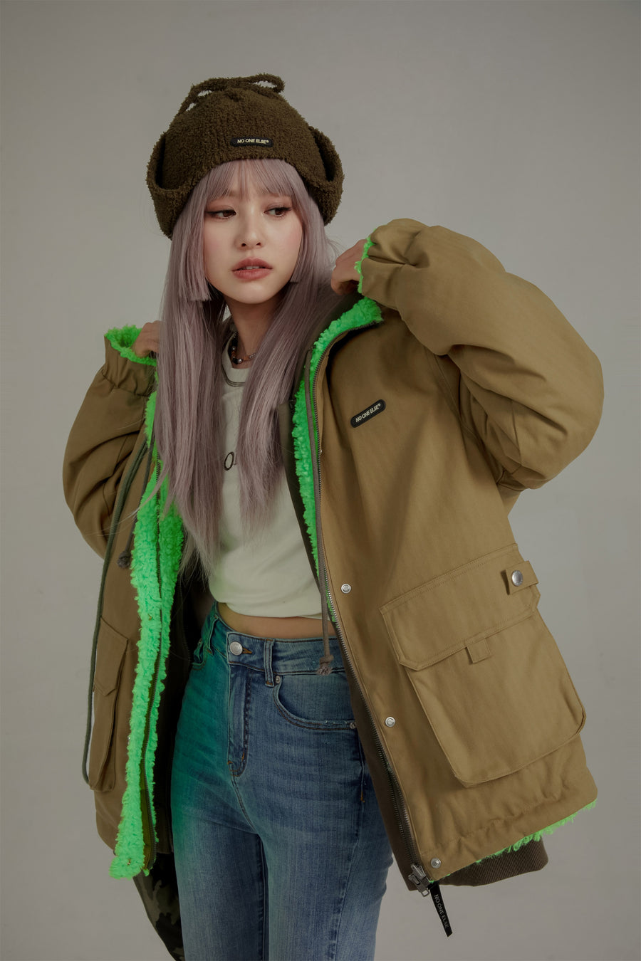 CHUU Reversible Fleece Zip-Up Jacket