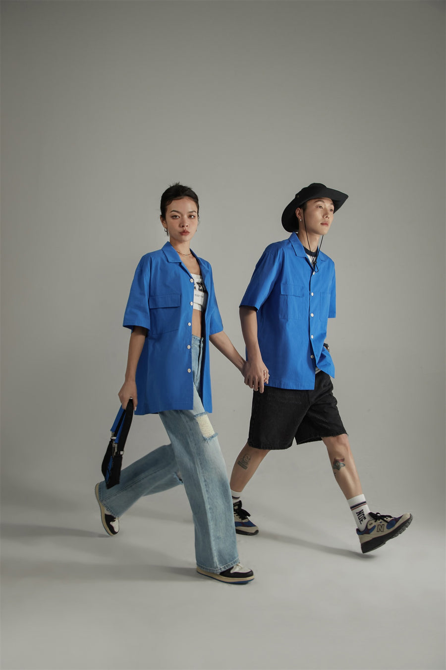 CHUU Distressed Ripped Wide Denim Jeans