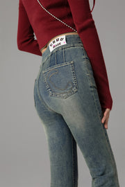 On The Upside Stone Washed Bootcut Jeans