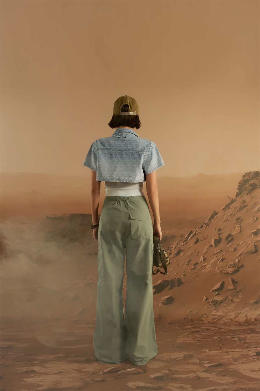 CHUU Washed Cropped Denim Jacket