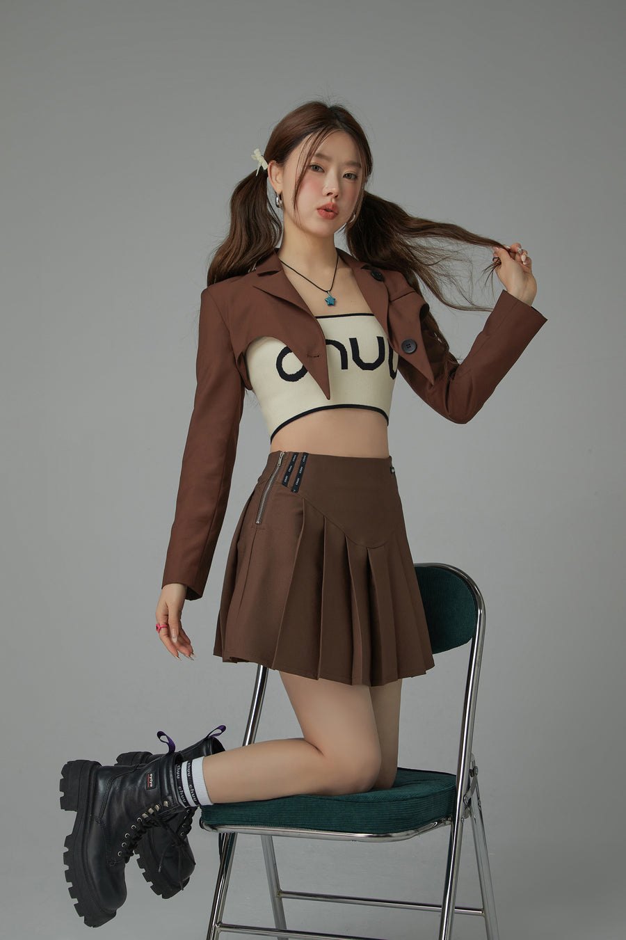 CHUU One Button Cropped Jacket