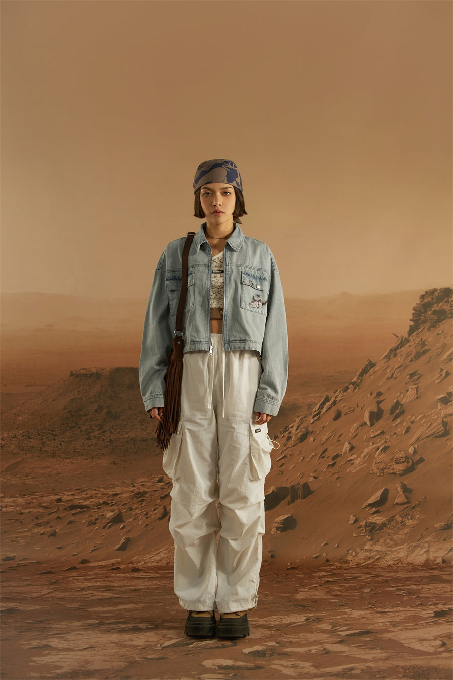 CHUU Two-Way Zip-Up Denim Jacket