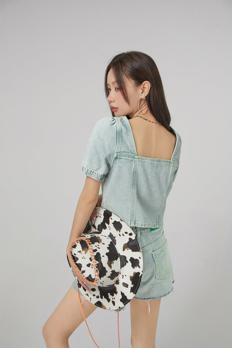 CHUU Puff Sleeve Denim Jacket