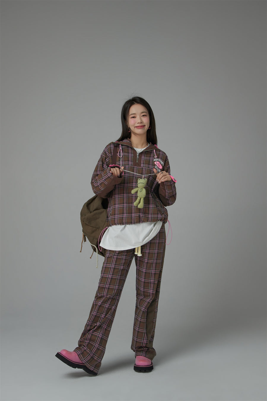 CHUU Half-Zip Check Jacket