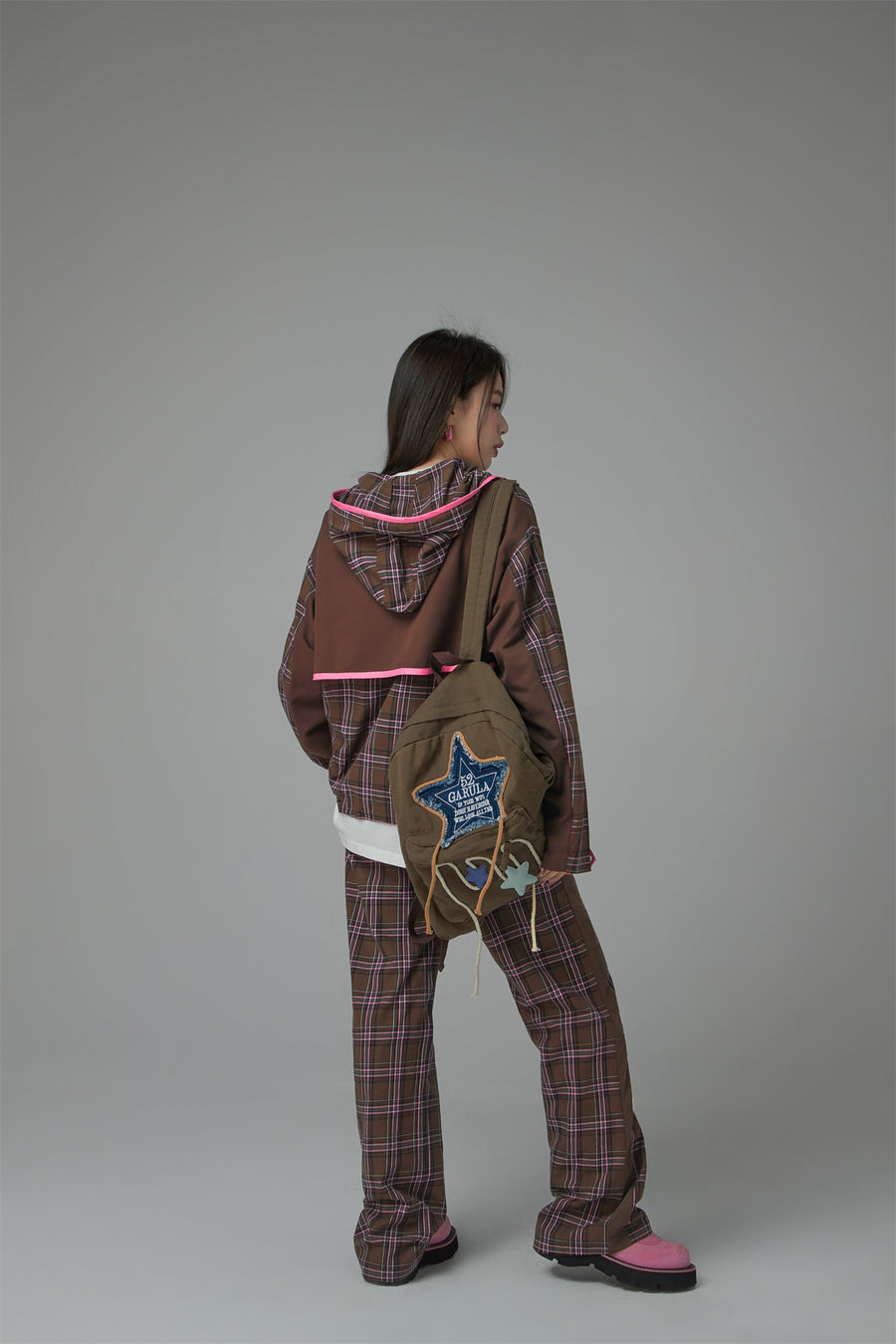 CHUU Half-Zip Check Jacket