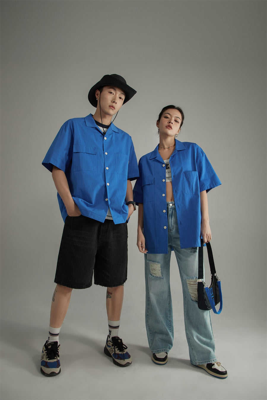 CHUU Distressed Ripped Wide Denim Jeans