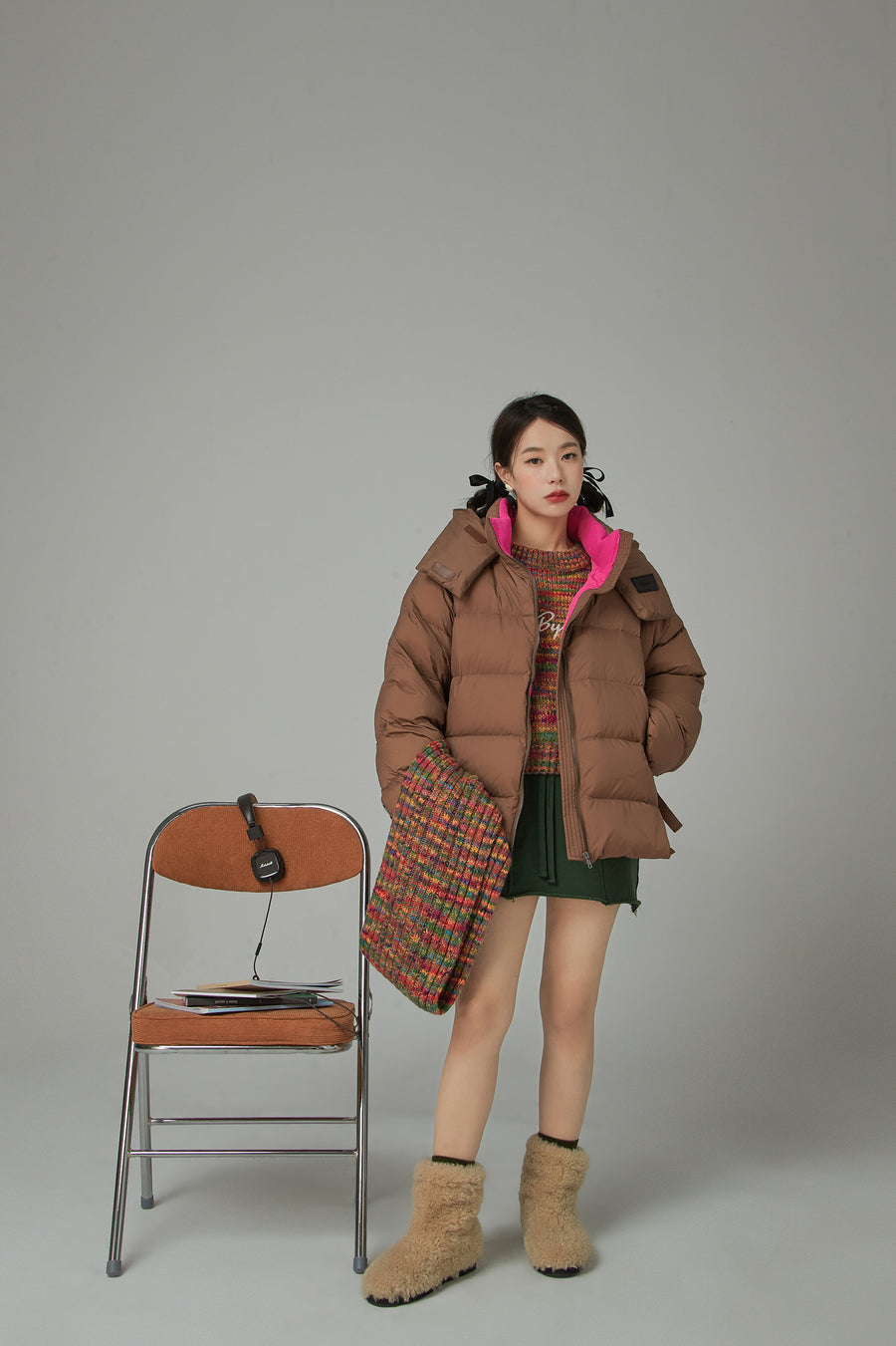 CHUU Fast Forward Oversized Hooded Padded Jacket