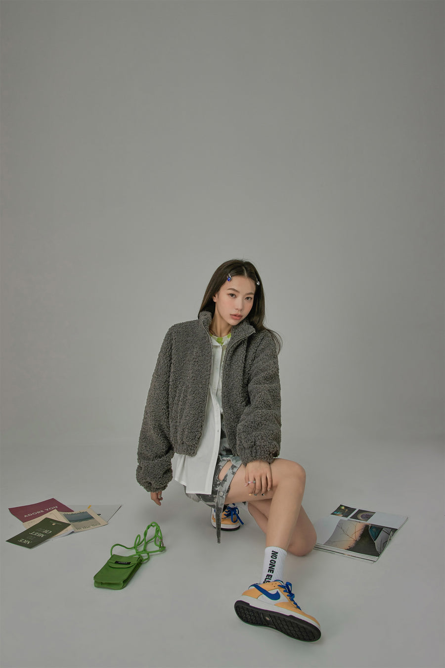 CHUU Bougie Cropped Zip-Up Jacket