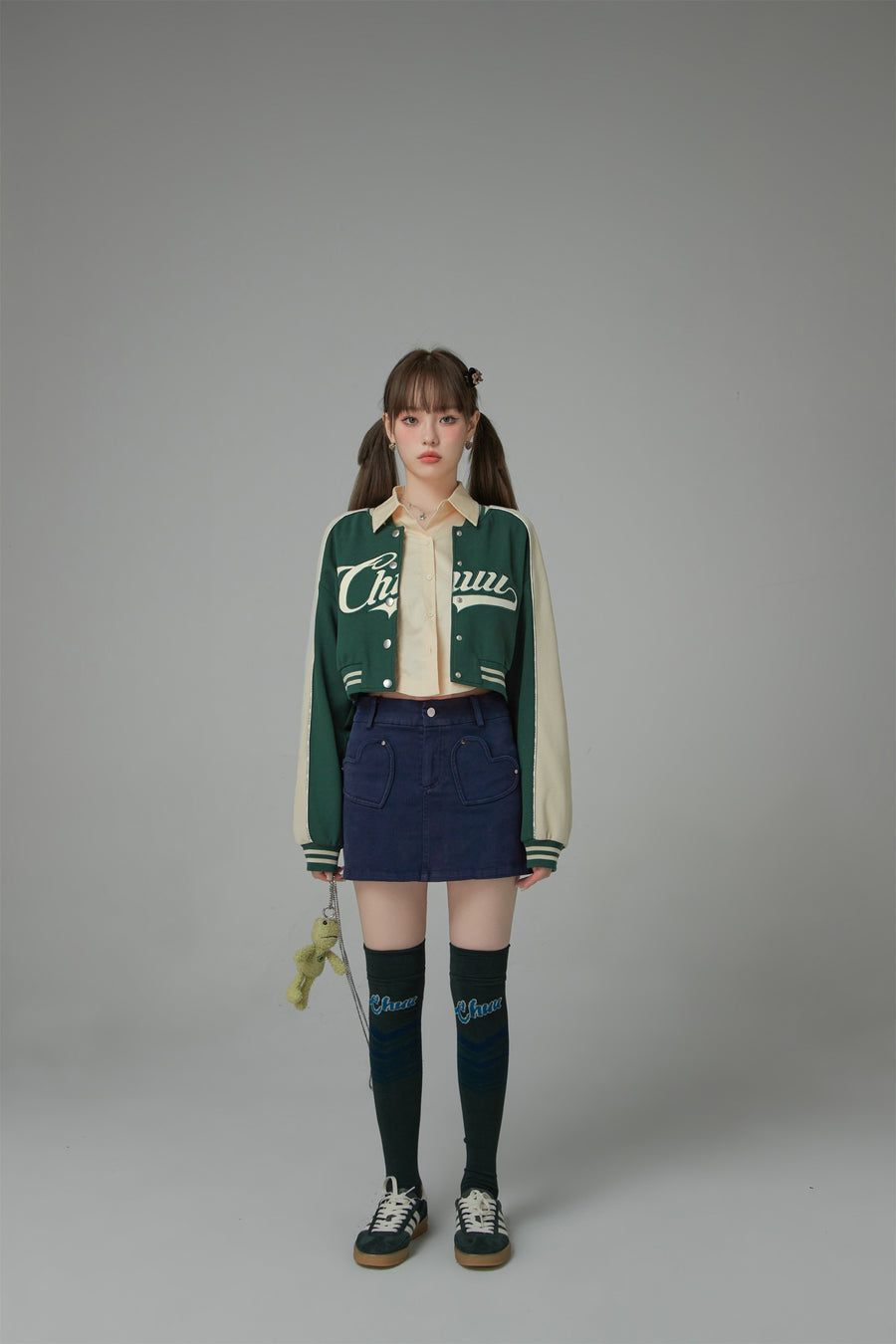 CHUU Joining Forces Crop Baseball Jacket
