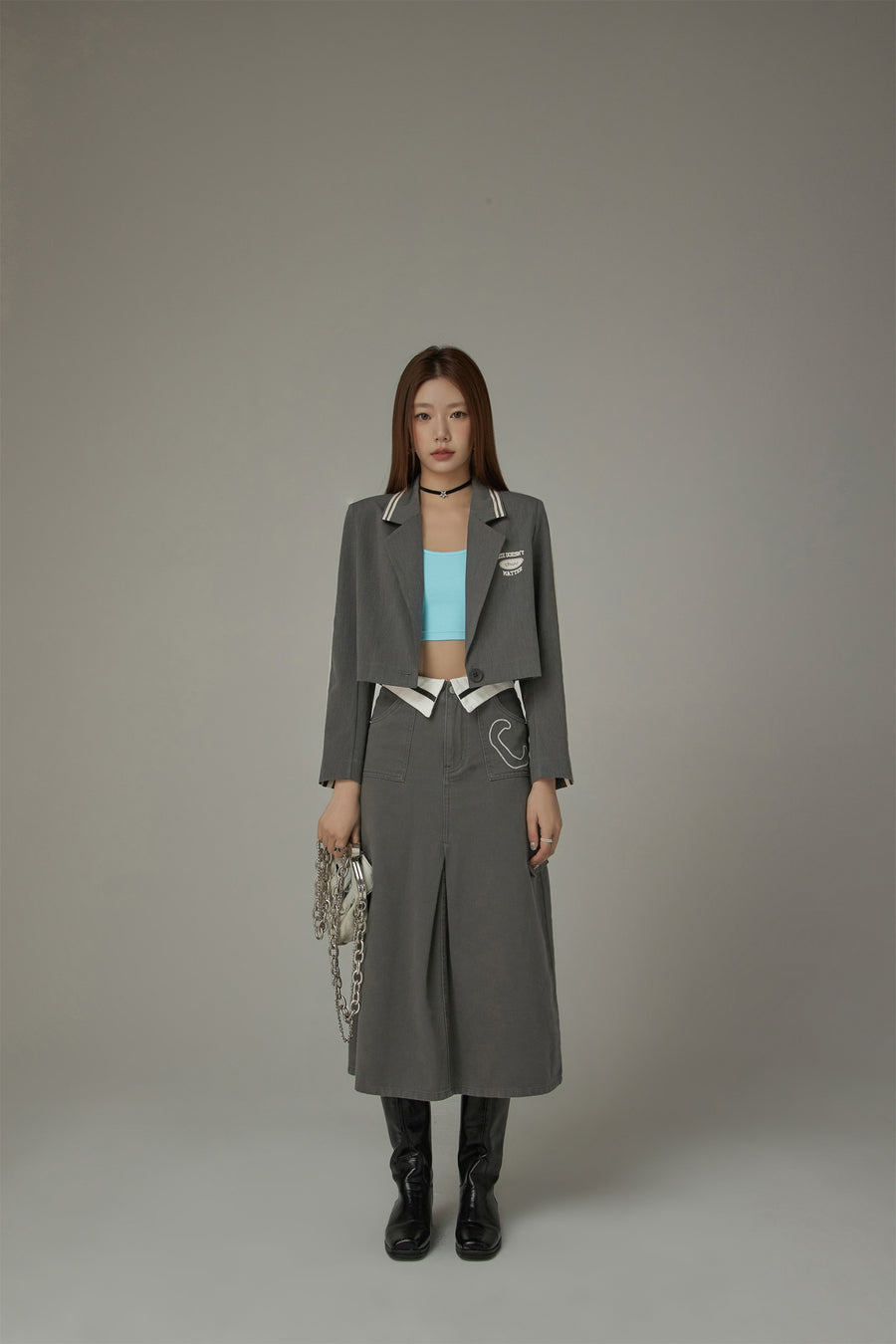 CHUU One Button Cropped Jacket