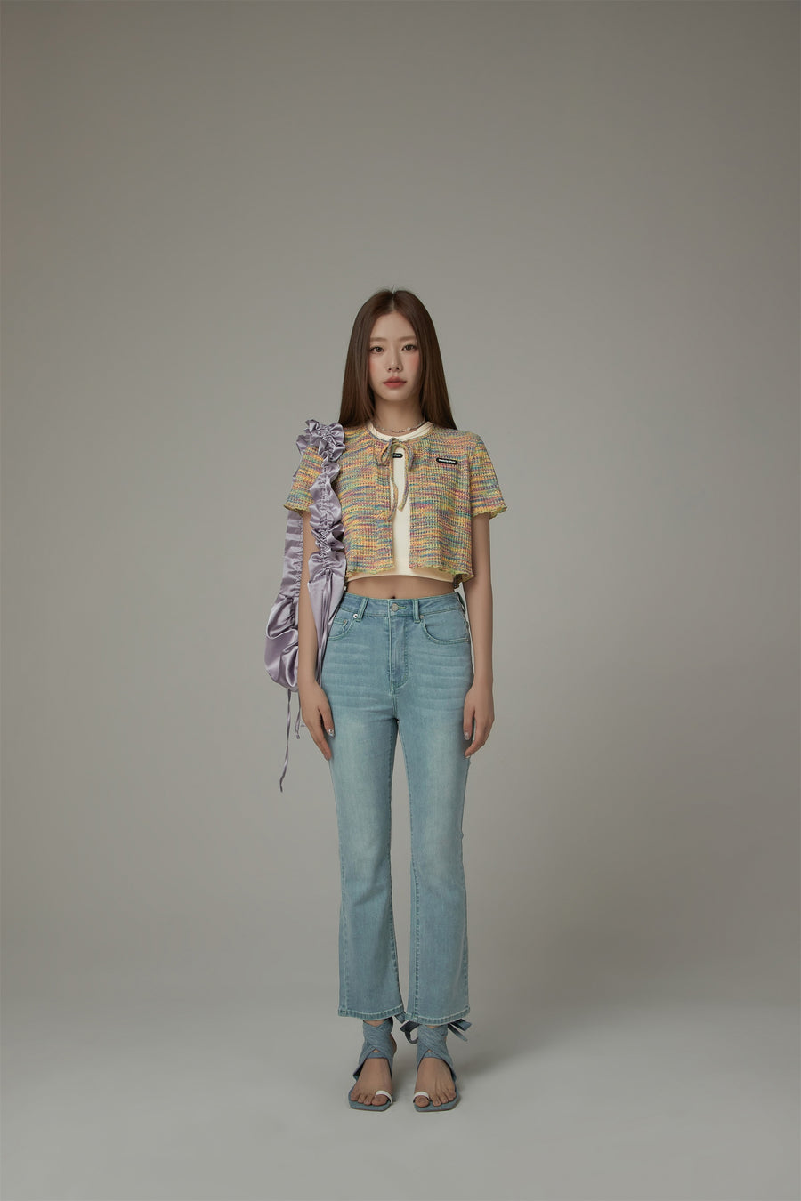 CHUU Chuu Pocket Design Semi Bootcut Denim Jeans