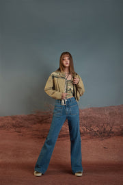 A Side Of Camouflage Bootcut Jeans