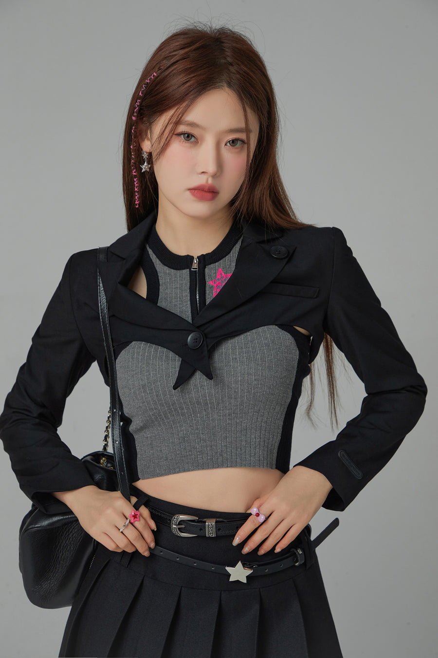 CHUU One Button Cropped Jacket