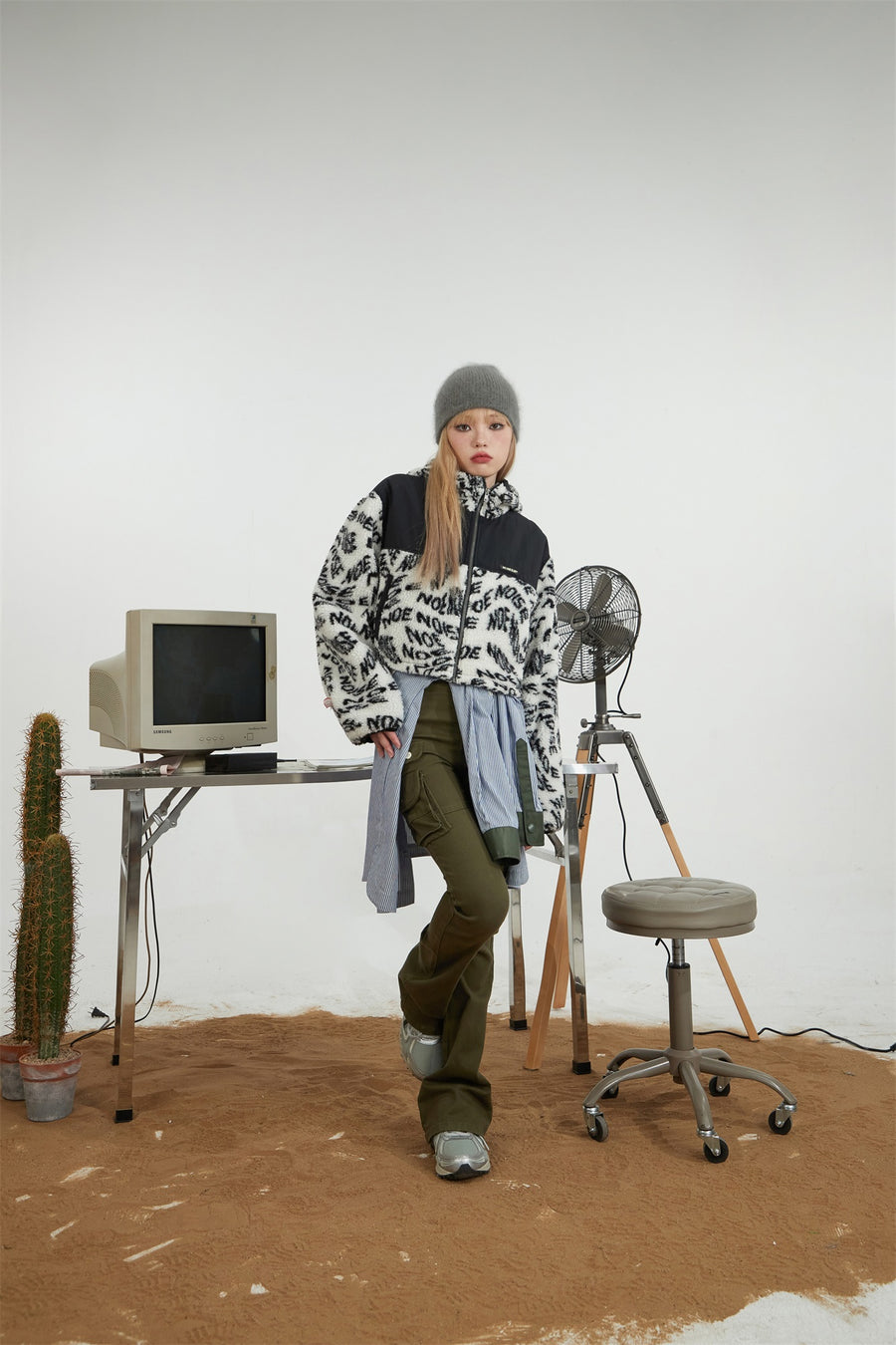 CHUU Sporty Hoodie Fleece Crop Jacket