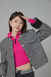 Main Character Dreams Vintage Button Tweed Jacket