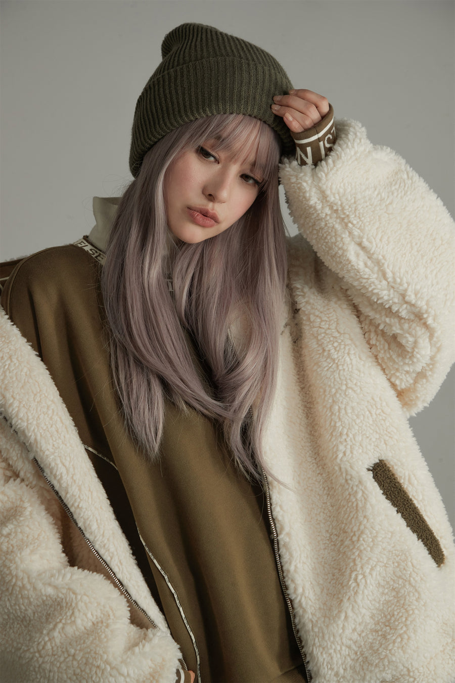 CHUU Cozy Fleece Loose Fit Jacket