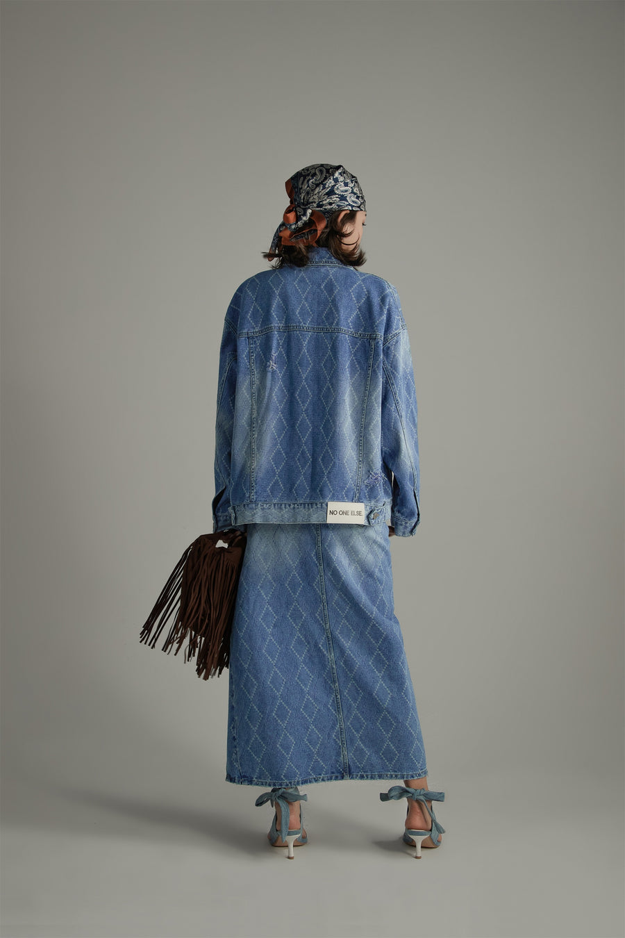 CHUU Argyle Denim Jacket
