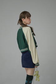 Joining Forces Crop Baseball Jacket
