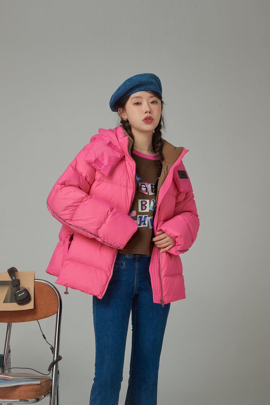 CHUU Fast Forward Oversized Hooded Padded Jacket