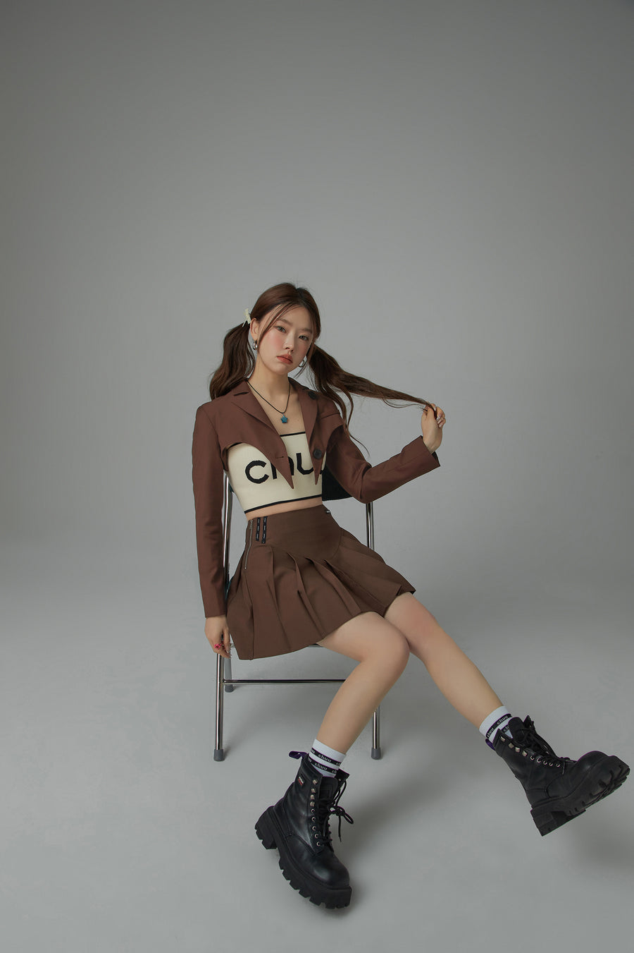 CHUU One Button Cropped Jacket