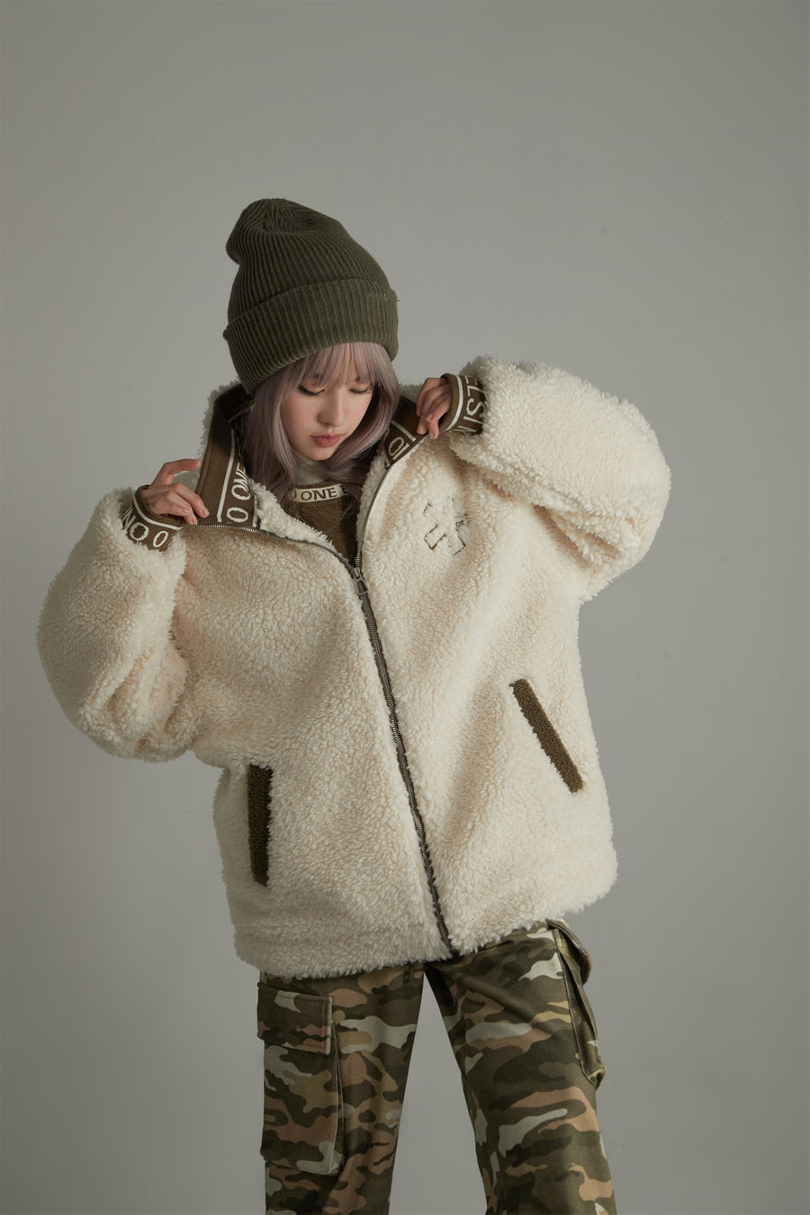 CHUU Cozy Fleece Loose Fit Jacket