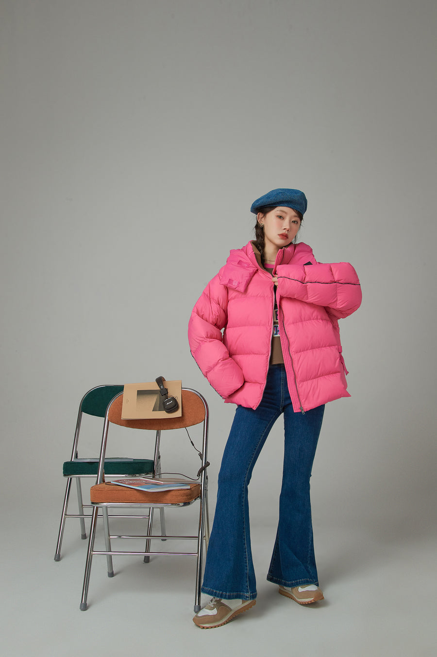 CHUU Fast Forward Oversized Hooded Padded Jacket