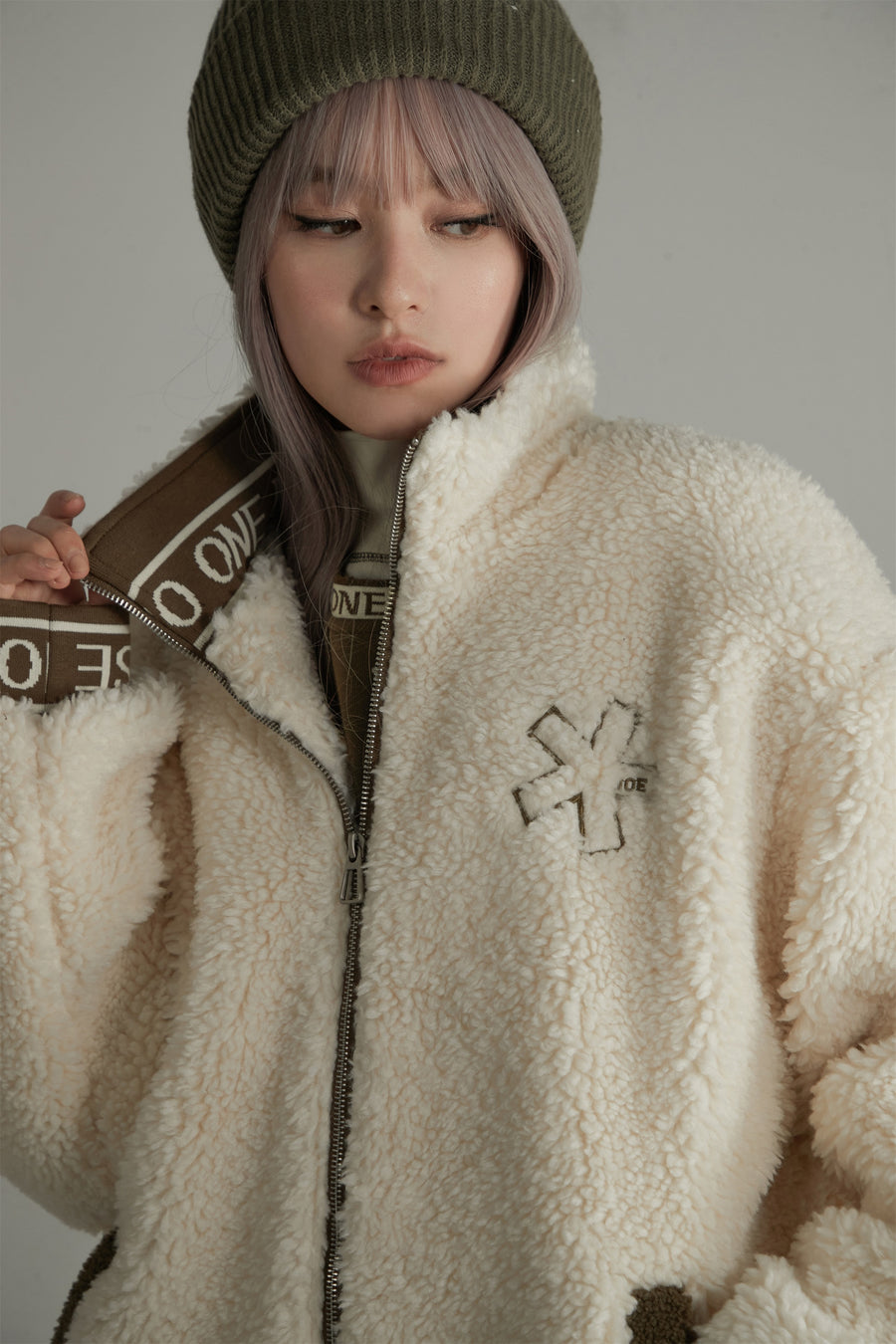 CHUU Cozy Fleece Loose Fit Jacket