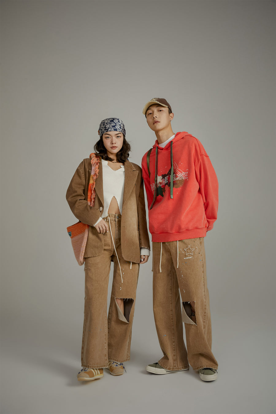 CHUU Split Wide Denim Jeans