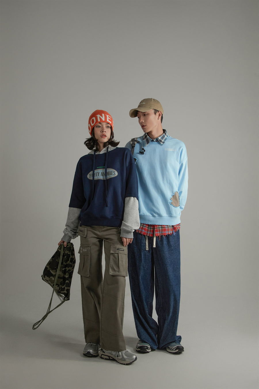 CHUU Drawstring Wide Denim Jeans