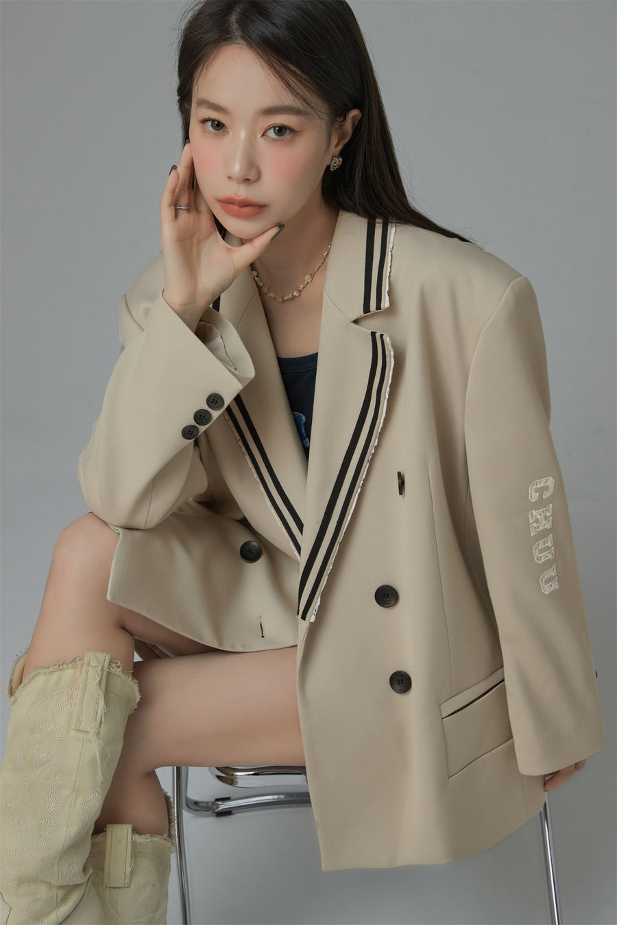 CHUU Oversized School Blazer Jacket