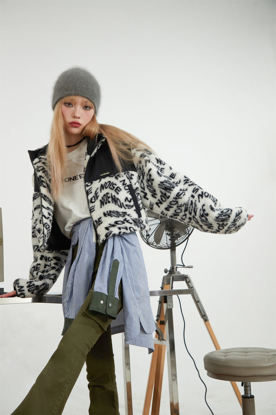 CHUU Sporty Hoodie Fleece Crop Jacket