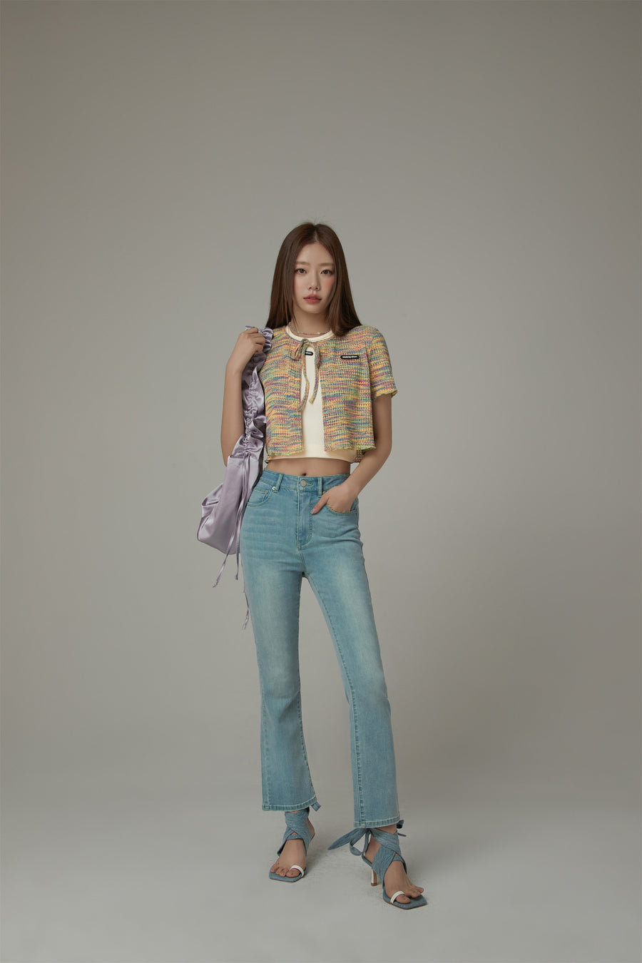 CHUU Chuu Pocket Design Semi Bootcut Denim Jeans