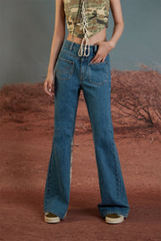 A Side Of Camouflage Bootcut Jeans