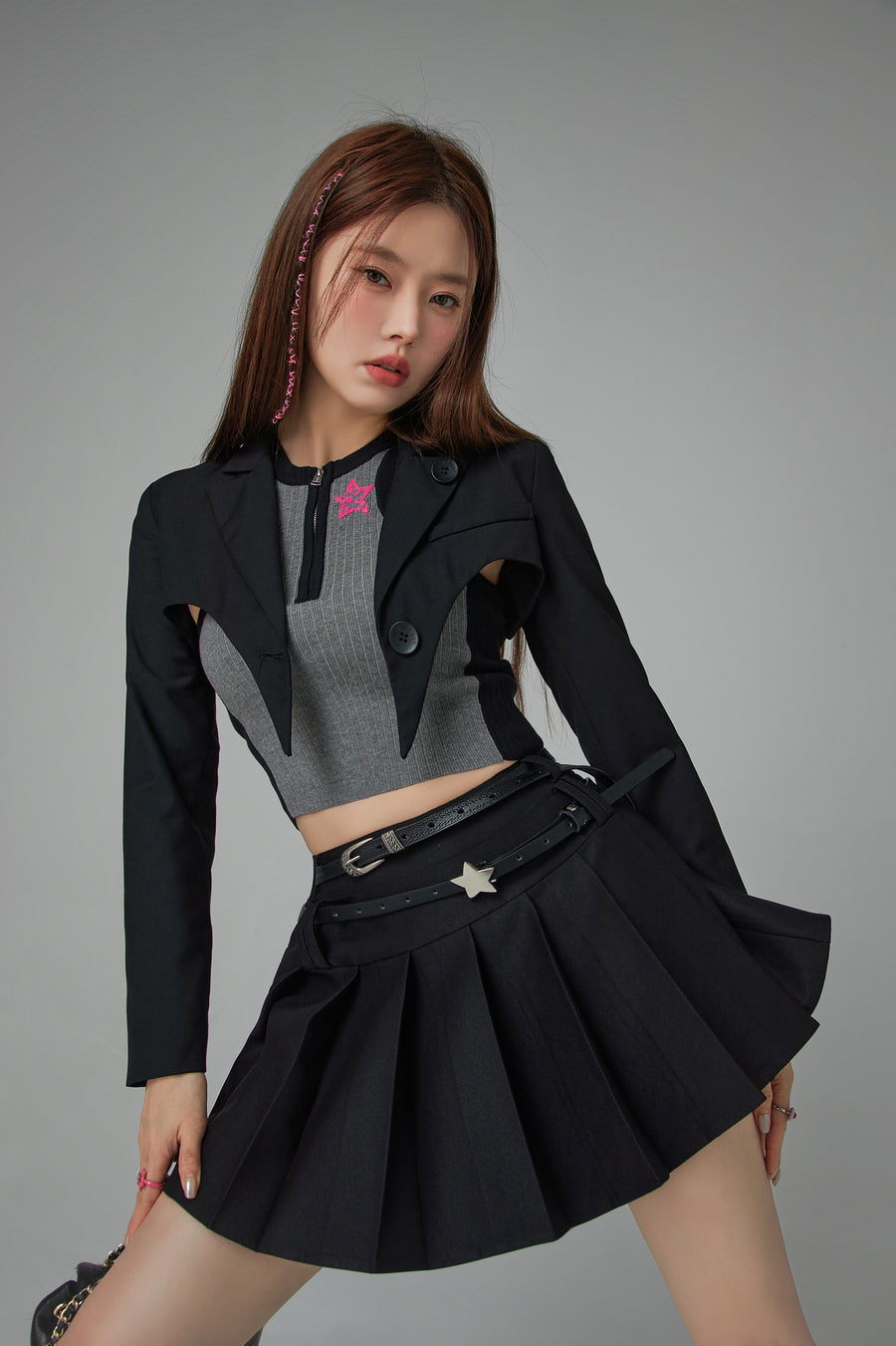 CHUU One Button Cropped Jacket