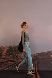 Crop Ankles Straight Jeans