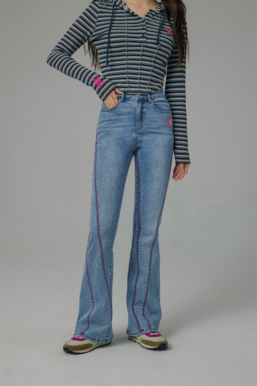 CHUU Ambitious Slim Bootcut Denim Jeans