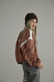 Line Color Combination Leather Jacket