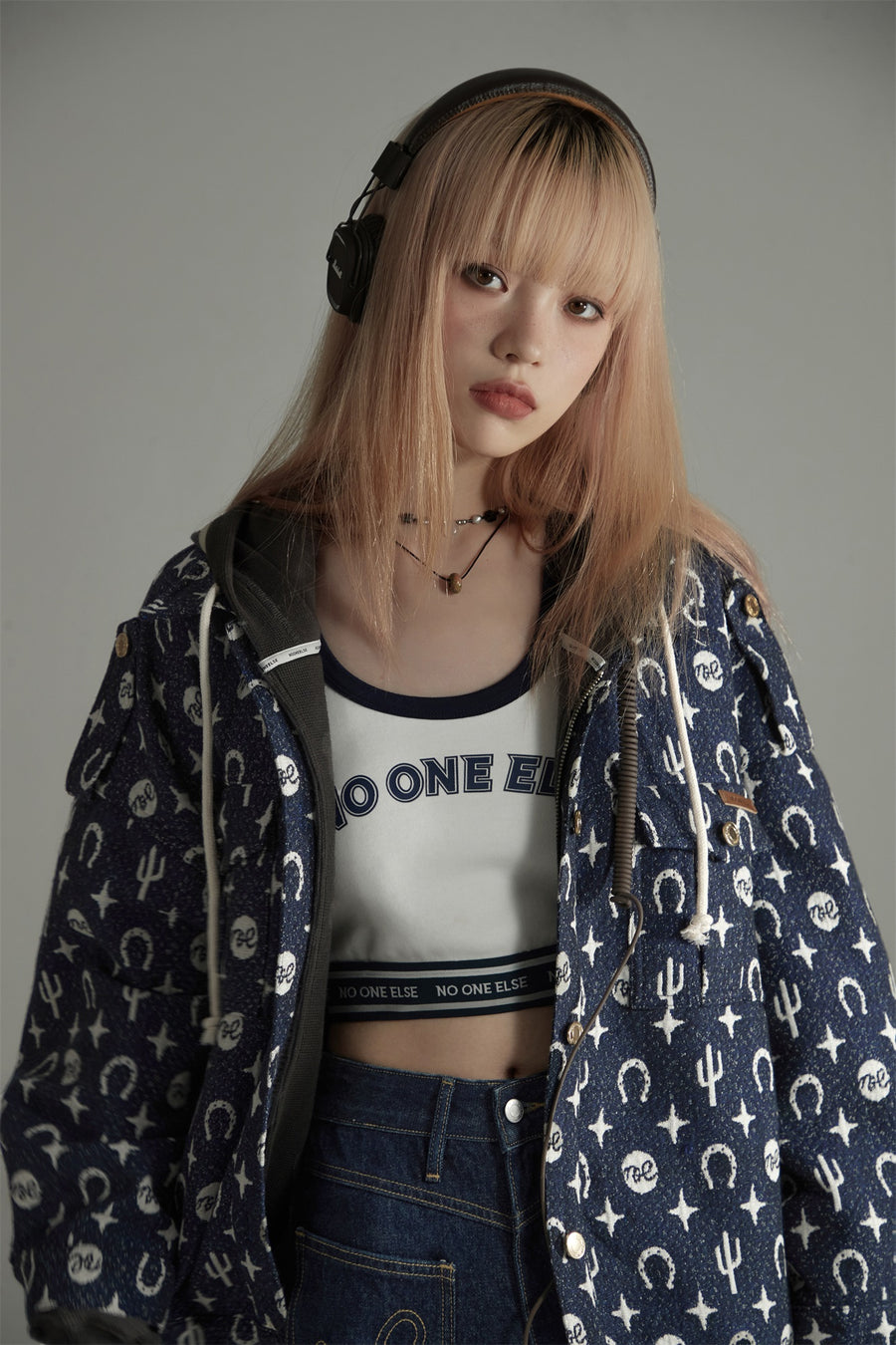 CHUU Western Pattern Printed Overfit Jacket