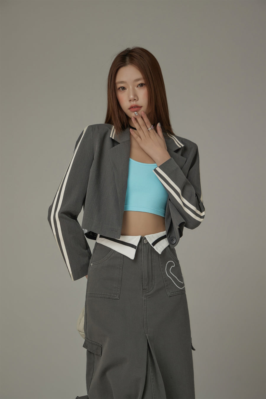 CHUU One Button Cropped Jacket