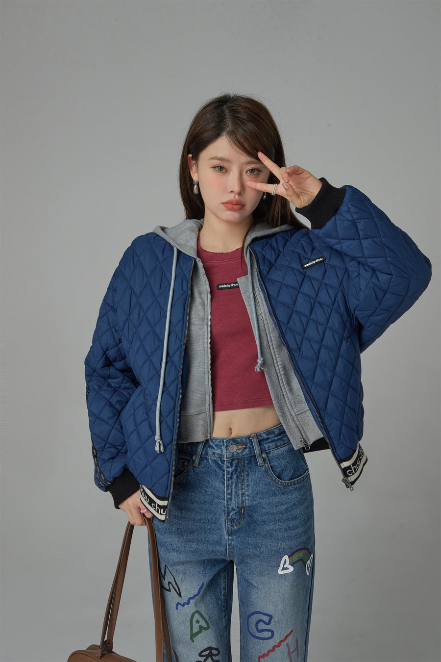 CHUU Cant See Straight Quilted Jacket